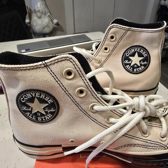 Converse - Unisex Chuck 70 High Top Shoes (A08188C) CREAM BLACK WOMEN'S 7.0 NEW - Picture 1 of 12
